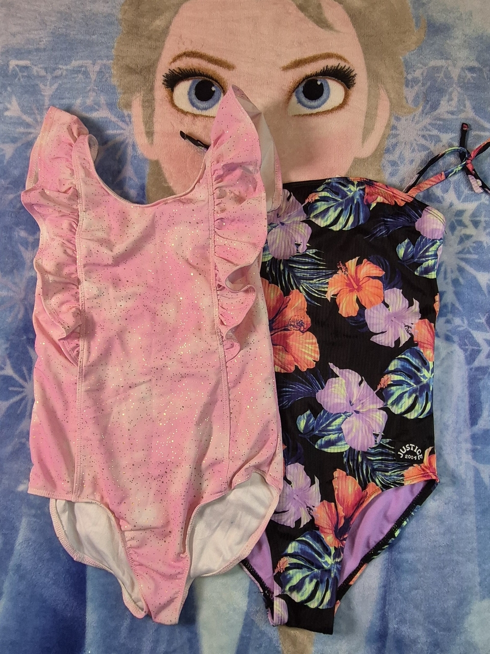 Pink Ruffle One-Piece Swimsuit for Kids Bundle